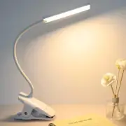 Rechargeable LED Reading Light with Clip Flexible Neck Night Bed Lamp