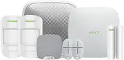 AJAX Systems Kit 2G+LAN Wireless Alarm StarterKit for Apartments, 2 Motion Detectors, 2 Keyfobs, 1 Door Sensor, 1 Home Siren, 1 Street Siren, SIM Card, Official Warranty (White)