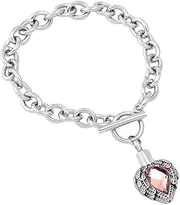 EQIOENAYE(売店) [STORE] Heart Cremation Urn Bracelet Stainelss Steel Memorial Ash Keepsake Chain Bracelet Ash Holder Jewelry, pendant with chain