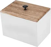 NOLITOY Wooden Cotton Pad Box Organizer Partition Makeup Cotton Swabs Dispenser for Tidy Storage of Balls Rounds Sponges