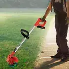 Cordless Grass Trimmer Lawn Electric Whipper Snipper Strimmer Battery + Corded