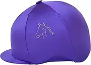 Capz Diamondz Horse Head Lycra Cap Cover (UK Size: One Size) (Purple)