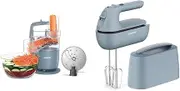 Kenwood MultiPro Go FDP22.​130GY, Food Processor and Kenwood QuickMix Go HMP40000GY, Portable Hand Mixer bundle