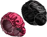 GEMWONDER Sleeping Hair Bonnet with Wide Elastic Band - Soft Satin Hair Wrap for Night Use - Breathable Head Cover for Curly, Wavy, and Natural Hair