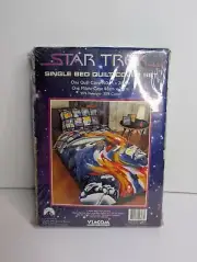Vintage Viacom Star Trek Single Bed Sheet Spread Cover