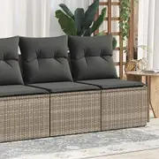 vidaXL 2 Piece Garden Sofa Set with Cushions Grey Poly Rattan Acacia