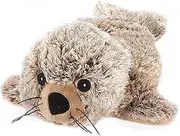 Warmies Plush Seal Microwavable Weighted Teddy with French Lavender Scent, Hot or Cold for Cool Relaxation and Warm Relief