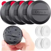 [4 Pack] IPX8 Waterproof Airtag Holder, Case with Ultra Adhesive Sticker, Airtag Sticker Mount for Bike Wallet TV Remote Drone Camera Luggage Hidden (Black)