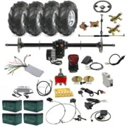 1020mm Go kart Rear Differential Axle Wheels Kit 48V 1000W Motor Front Steering