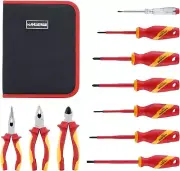 Insulated Electrician Screwdriver Set with Pouch, Phillips, Slotted, Magnetic...