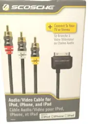 Brand New Scosche IPAV2A iPad iPhone iPod Audio Video Cable Adapter Sealed