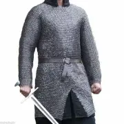 Flat Riveted With Flat Warser Chainmail shirt Armor 9 mm Large Size Full sleeve