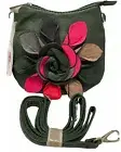 GaBaangs Y2K Baguette Bag Vegan Leather Flower Detachable Cross Body Strap Sm
