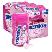 Mentos Pure Fresh Sugar-Free Chewing Gum, Bubble Fresh Flavor,50 Piece,pack of 6