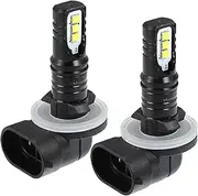 X AUTOHAUX 881 Fog Lights Bulbs 80W High Power 6 2525 Chips Auto LED Car Driving Running DRL Lamp Bright Waterproof (Set of 2)