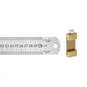 Stainless Steel Ruler with 40mm Scriber Block 48" Metric Inch Ruler, Gold Tone