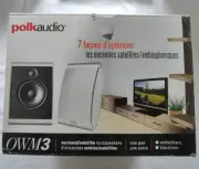 Polk Audio OWM3 Surround/Satellite Sound 100W Speaker Pair Home Theater White
