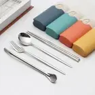 304 Stainless Steel Chopsticks Spoon Fork Tableware Set Picnics Camping