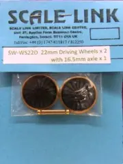 00 Scale Link Loco Driving Wheels 22mm/18 spoke x 2 + Romford axle SW -WS22D