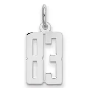Sterling Silver Silver/Rhodium-Plated Elongated Number 83 Charm