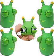 XVZKIZJ Funny Grass Worm Pinch Toy- 5D Eye Popping Worm Squeeze Toys, Green Vegetable Bug Eye Popping Squeeze Toy, Stress Toys Fidget Toys for Adults Kids