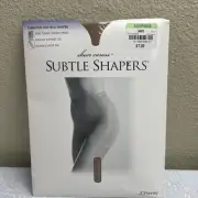 JC Penny Subtle Shapers Sheer Caress Pantyhose Size Average Sand