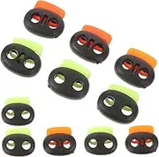 EXAOMBLE 100Pcs Spring Cord Lock End Stopper Durable Plastic Fasteners for Drawstrings Backpacks Luggage and Clothing Multi Functional Toggle Stoppers with Dual Design