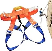Climbing Harness | Half Body Safety Belt For Rappelling & Rescue | Thick Comfortable Mountaineering Harness | Durable Construction Climbing Gear For Roofing, Tree Work, Rock Climbing, Training