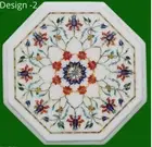 12" white Marble side Table Top Carnelian Stone Inlay Coffee Table for room