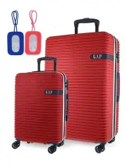[GAP] Varsity Hard-Shell Large Suitcase With Luggage Tag 2 Piece in Red