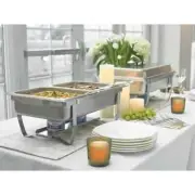 Buffet Chafer Foldable Frame 8 Qt Stainless Steel Finish Serving Catering Party