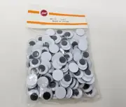 144 pc Zims 17mm Round Paste-On Glue-On Moving Wiggle Googly Plastic Eyes Crafts