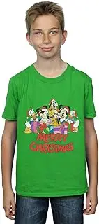 [Absolute Cult] Disney Boys Mickey Mouse And Friends Christmas T-Shirt Irish Green 7-8 Years
