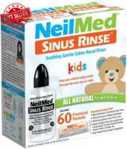 Pediatric Sinus Rinse Complete Saline Nasal Kit w/ 60 Premixed Packets
