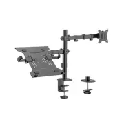 Brateck Steel 17in to 32in Monitor Arm Desk Mount with Laptop Tray VESA Black