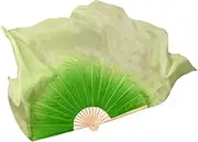 [Hcclijo] Belly Dance Silk Fan Veils Hand Dye Light Weight Flowy Double Sided Semi Circle Round Stage Performance Props