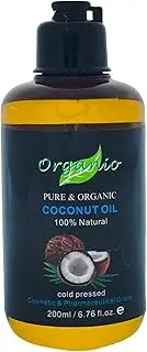 100% Pure Organic Fractionated Coconut Oil 100ml, 200ml to 20L - Coconut Scented (Without Pump, 200ml)