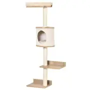 PawHut Cat Tree for Indoor Cats Wall-Mounted Cat Shelf Shelter Kitten Perch Clim