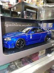 Ignition Model 1/18 NISSAN SKYLINE GT-R R34 NISMO R-TUNE Bayside Blue IG182
