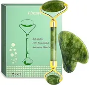 Jade Roller and Gua Sha Kit, NEESTARTLY Anti-aging Natural Facial Jade Stone Roller Set - Face Massager, Facial Roller for Face Skin, Eyes, Neck, Leg