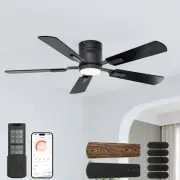 Ceiling Fan, 52" Low Profile Ceiling Fans with Lights and Remote/APP Control,...