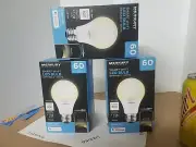 3 Merkury Innovations Smart WIFI LED Bulb 60Watt 800 Lumens A19 E26-base