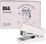 Mini Stapler with Staples, 24/6 Stapler (White)