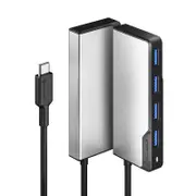 Alogic UCFUUA-SGR 4 Port USB Hub Fusion Swift 4-in-1 Hub USB-C USB 3.0 5Gbps Space Grey