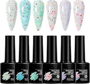 Gel Polish Top Coat | Shimmer Top Coat Fingernail Gel,Lightweight Lasting Long Uv Nail Polish For Travel, Outdoor, Home, Business Trip, School