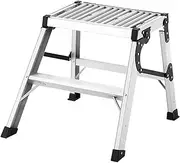 Building Supplies Aluminium Folding Step Ladder Step Up Platform Ladder Portable Anti-Slip Kitchen Stepladders Domestic Step Stools Safe & Compact Design
