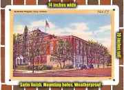 METAL SIGN - Indiana Postcard - Methodist Hospital, Gary, Indiana