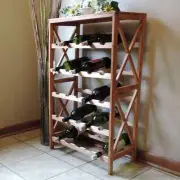 Free Standing Wood Wine Shelf Wine Cellar Bottle Rack Home Bar Organizer Modern
