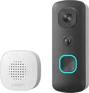 Swann EVO Wireless Video Doorbell -Wi-Fi Security Camera,Two-Way Audio,Motion Detection,Night Vision,Cloud Storage -Compact & Versatile Home Surveillance Solution for Indoor & Outdoor Use
