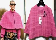 4.6K New Chanel 2019 Pink Tweed Cape Coat 34 36 2 4 Top Poncho Camellia Logo S M